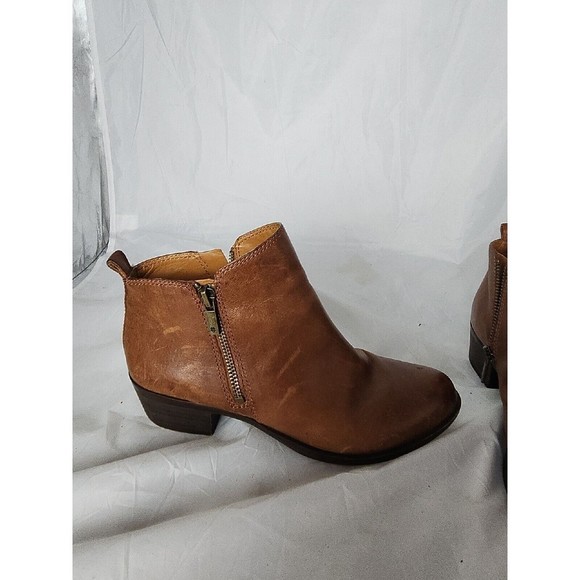 Lucky Brand Basel Women's Brown Distressed Ankle Boots Booties 8M - Picture 7 of 15